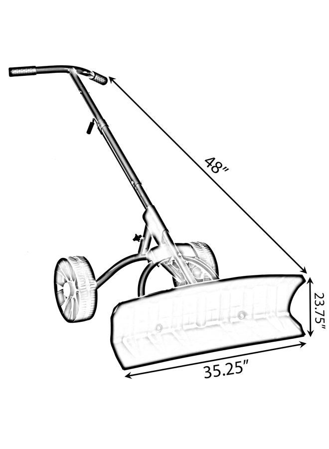 Gardenised Extra Wide 36 in. Snow Shovel Plow Pusher Remover with Large Rugged Wheels, Heavy Duty, Black - Image 4
