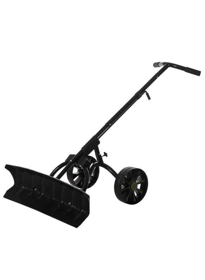 Gardenised Extra Wide 36 in. Snow Shovel Plow Pusher Remover with Large Rugged Wheels, Heavy Duty, Black - Image 1