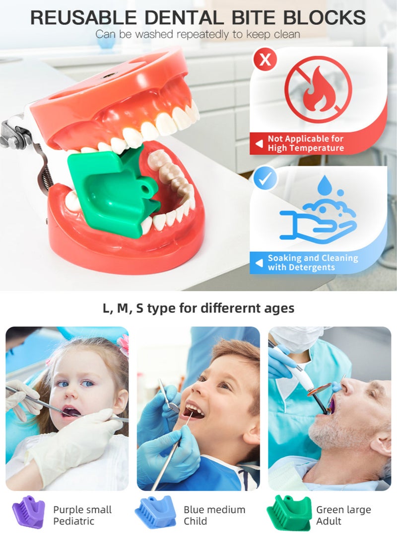 Generic 9PCS Dental Bite Blocks Oral Silicone Mouth Prop Cheek Retractor All Sizes for Adults and Kids Includes Large Medium and Small Mouth Opener  - Image 2