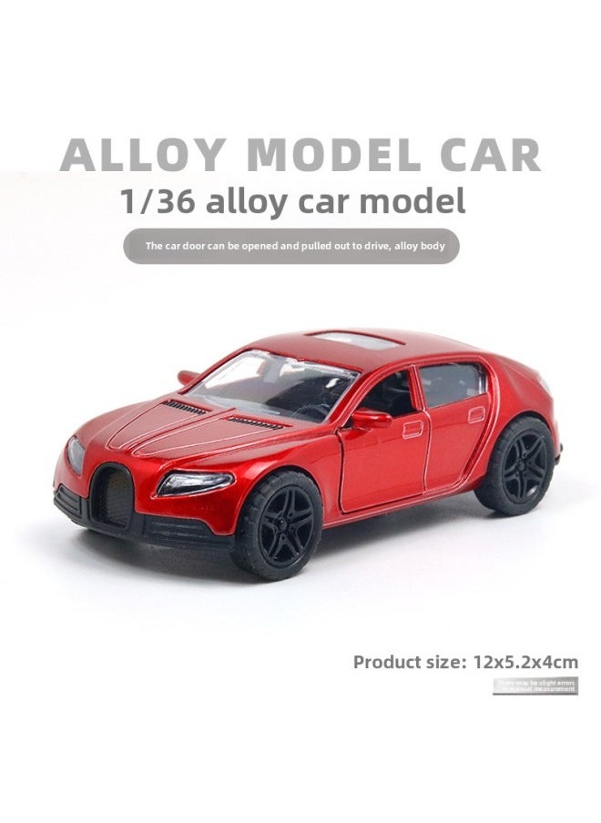 Bulk Simulation Alloy Sports Car Model Children's Toy Car Back To Open The Door Car Men's Cake Ornaments Wholesale-Color:[Bag] SY Cloth Red  - Image 1