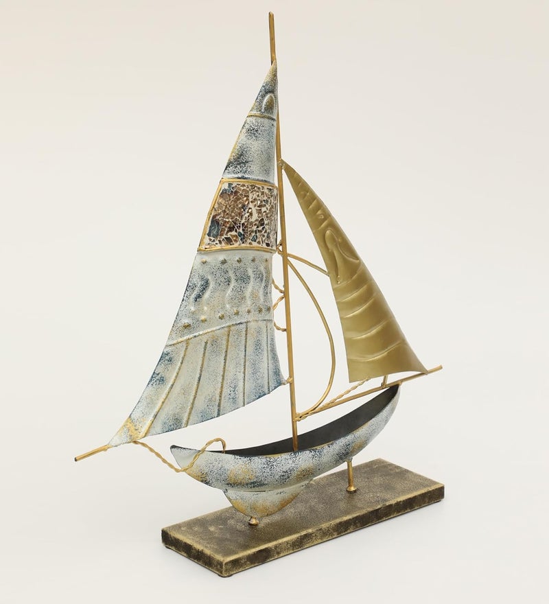 vedas Multicolour Metal MDF Blair Boat Ship Model Figurine Table Decor Showpiece for Living Room Bedroom Dining Room Kidsroom Hallway Office Hotel Home Decor Gift Items Size 19 x 21 inches - Image 3