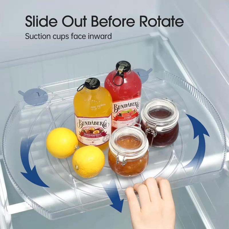 Brikipth Brikipth Rotatable NonSlip Refrigerator Storage Box Kitchen Spice Rack for Organizing Items Square 360 Rotating Lazy Susan Turntable for Refrigerator Organizers and Storage  - Image 3