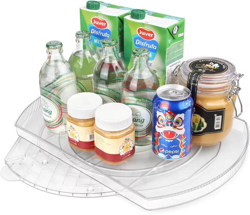 Brikipth Brikipth Rotatable NonSlip Refrigerator Storage Box Kitchen Spice Rack for Organizing Items Square 360 Rotating Lazy Susan Turntable for Refrigerator Organizers and Storage  - Image 1