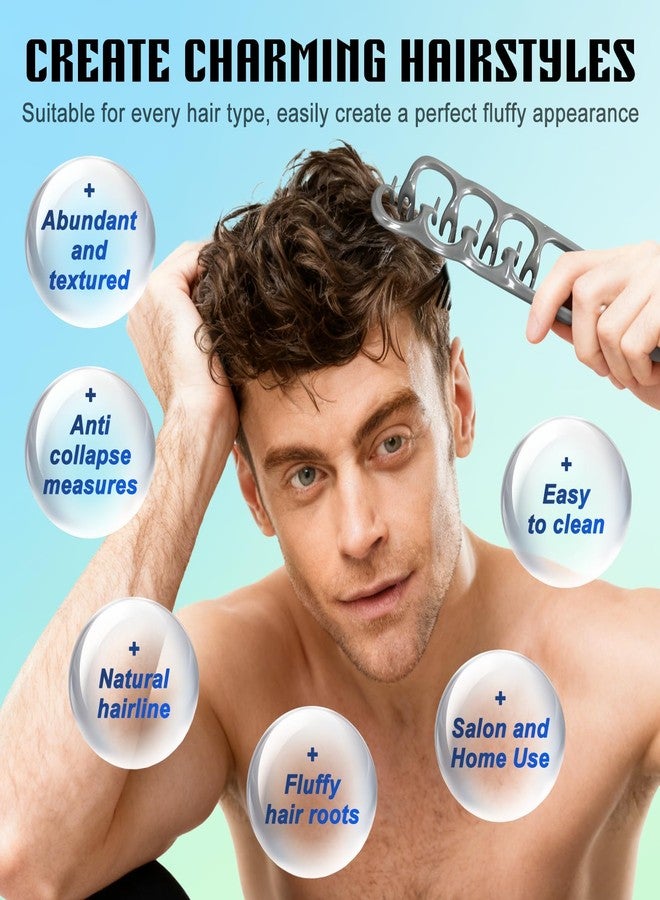 مجموعة أمشاط تصفيف الشعر المكونة من 4 قطع، لإضفاء كثافة على الشعر للرجال والنساء، مشط لرفع جذور الشعر الخفيف، مشط شعر قابل للطي والحمل، مثالي للسفر والاستخدام اليومي. - Image 5