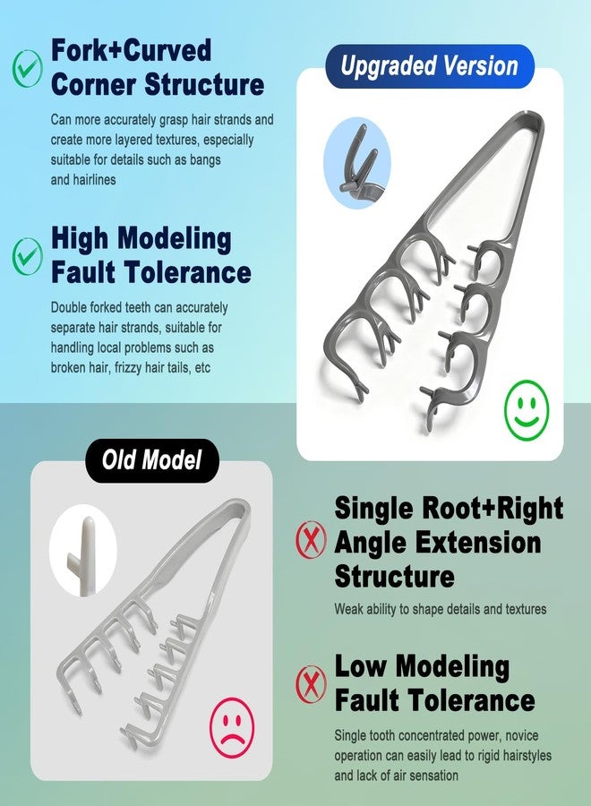 مجموعة أمشاط تصفيف الشعر المكونة من 4 قطع، لإضفاء كثافة على الشعر للرجال والنساء، مشط لرفع جذور الشعر الخفيف، مشط شعر قابل للطي والحمل، مثالي للسفر والاستخدام اليومي. - Image 4