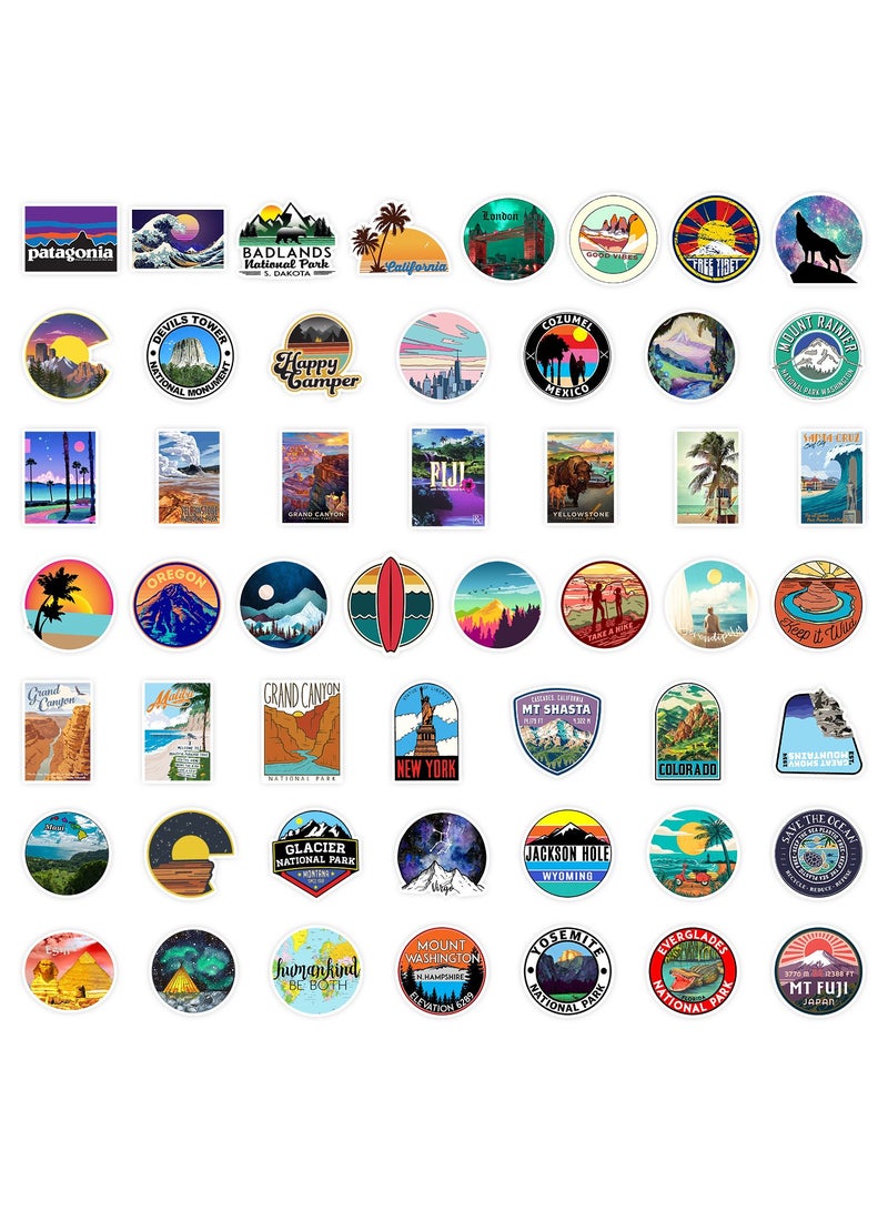 قوس قزح أورينبو 100 قطعة من ملصقات المغامرات الخارجية لزجاجات المياه، ملصقات للمراهقين والبنات والأولاد، ملصقات جميلة وجميلة، ملصقات لأجهزة الكمبيوتر المحمولة والهواتف وألواح التزلج، هدايا للأطفال - Image 2