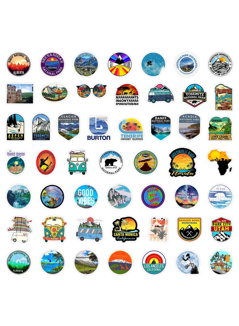 قوس قزح أورينبو 100 قطعة من ملصقات المغامرات الخارجية لزجاجات المياه، ملصقات للمراهقين والبنات والأولاد، ملصقات جميلة وجميلة، ملصقات لأجهزة الكمبيوتر المحمولة والهواتف وألواح التزلج، هدايا للأطفال - Image 3