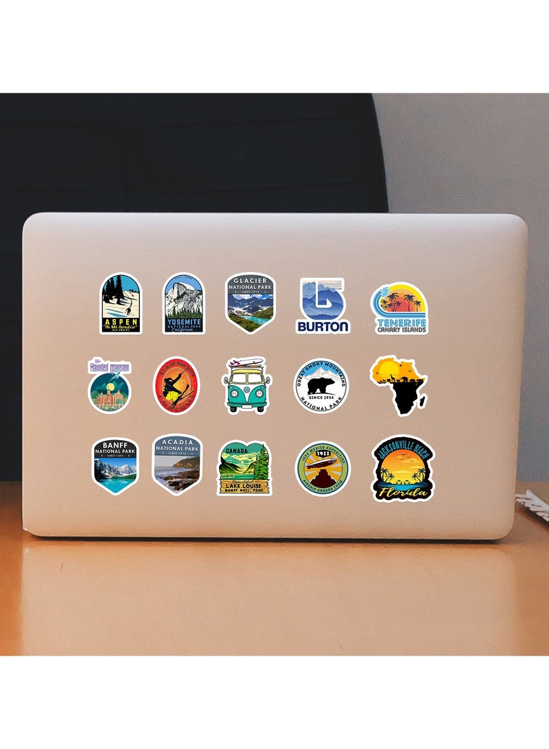 قوس قزح أورينبو 100 قطعة من ملصقات المغامرات الخارجية لزجاجات المياه، ملصقات للمراهقين والبنات والأولاد، ملصقات جميلة وجميلة، ملصقات لأجهزة الكمبيوتر المحمولة والهواتف وألواح التزلج، هدايا للأطفال - Image 4