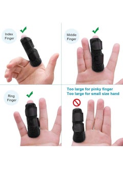 ECVV 4PCS Adjustable Finger Splint for Pain Relief, Trigger Finger Splint Finger Brace Fits Middle, Index, and Ring Finger, Left or Right Hand, Black  - Image 3