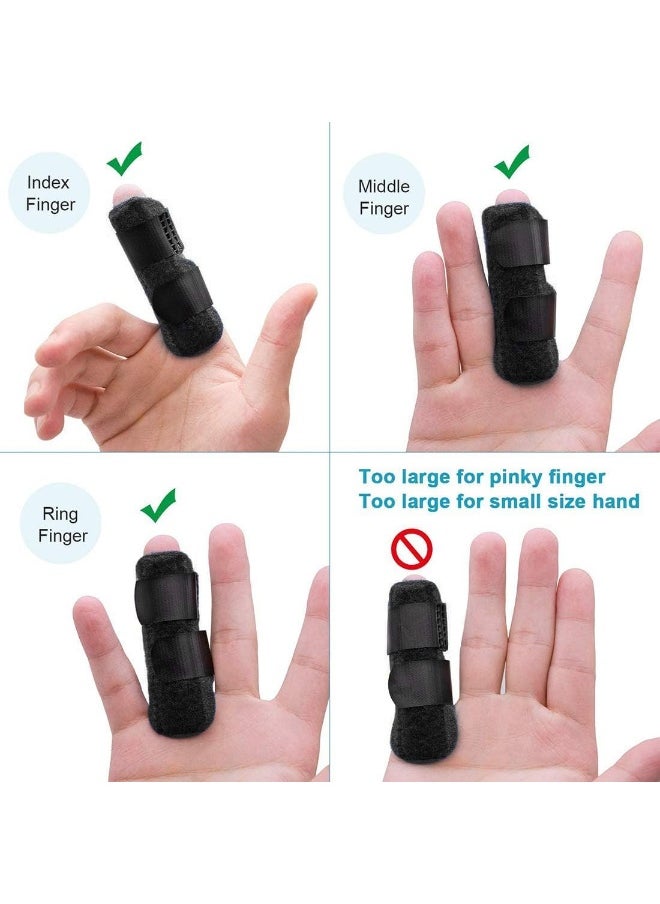 ECVV 4PCS Adjustable Finger Splint for Pain Relief, Trigger Finger Splint Finger Brace Fits Middle, Index, and Ring Finger, Left or Right Hand, Black  - Image 3