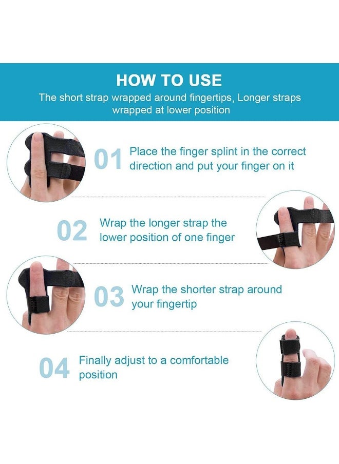 ECVV 4PCS Adjustable Finger Splint for Pain Relief, Trigger Finger Splint Finger Brace Fits Middle, Index, and Ring Finger, Left or Right Hand, Black  - Image 4