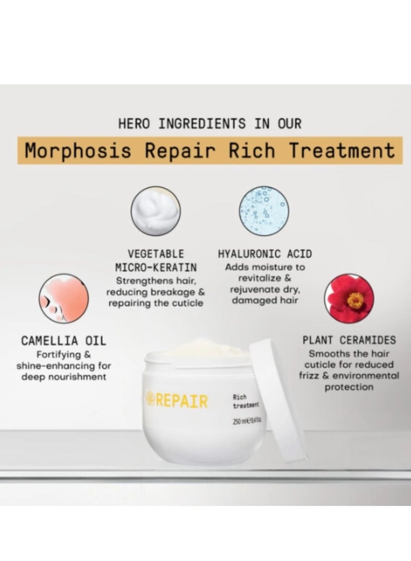 FRAMESI Morphosis Repair Rich Treatment 500 ml - Cream for Damaged and Frizzy Hair - Image 3
