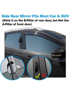 AUTOMAZE Automaze 3R Car SUV Side View Mirror Wide Angle Blind Spot Mirror Auto Exterior Rearview Mirrors With Convex Clean Surface Stick on B-Pillar for Rear Seat Passengers Set of 2  - Image 4