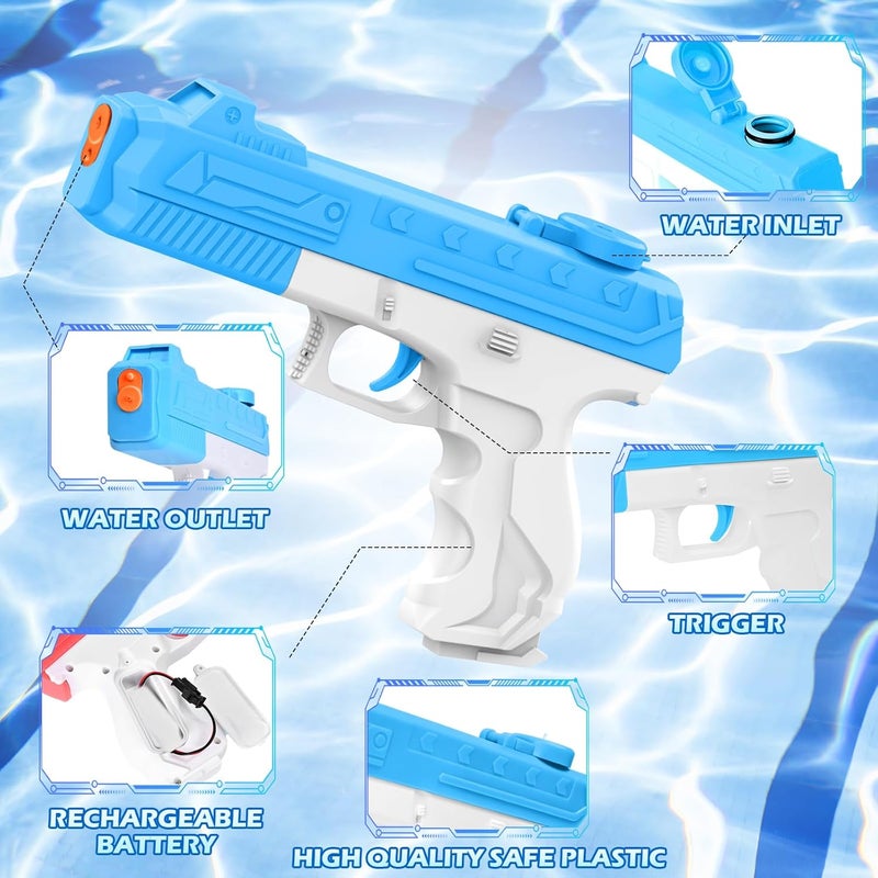 ALLROAD 2 Pack Electric Water Gun for Adults Kids, Powerful Automatic Squirt Gun, High Powered Shooting Water Pistol, Long Range 25 FT, Auto Water Blaster, Pool Outdoor Toy Summer Game - Image 4