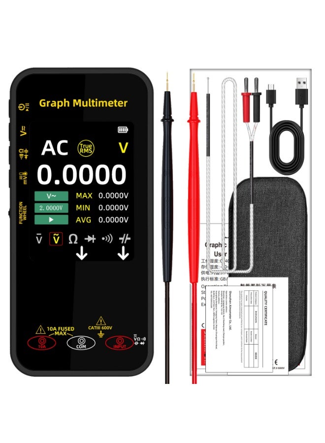BSIDE 20000 Counts Digital Multimeter Date Recorder, 0.1uA/10uV/1000V with Smart Mode, 360-Degree Rotate LCD with Rechargeable, Measures Amp Cap Diode Temp MAX/MIN/Peak Voltage for Photovoltaic Miners - Image 1