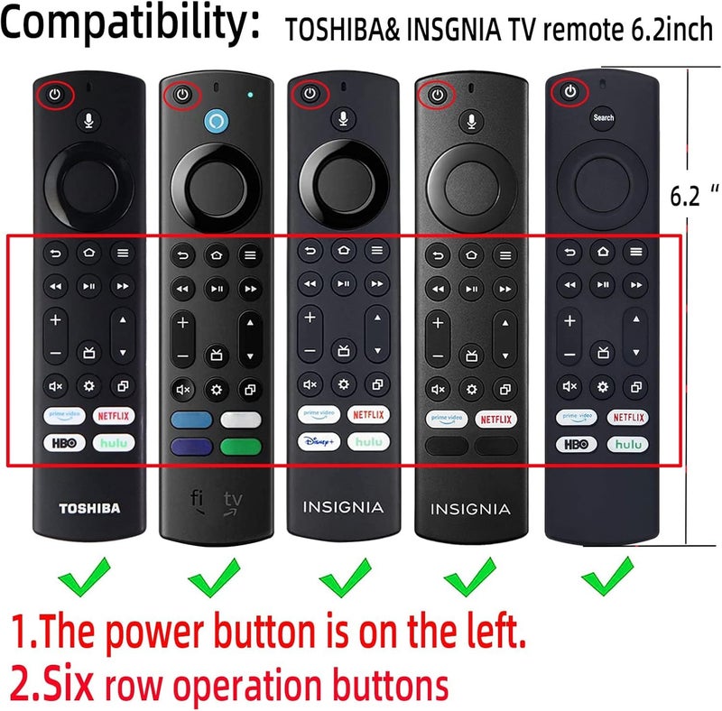 OneBom (2pcs) Silicone Remote Cover for Firetv 4K Max (2nd)/ Insignia/Pioneer/Toshiba/Omni (QLED) Series, Anti-Slip Protective Case with Same Color Lanyard (Blue&Red) - Image 4