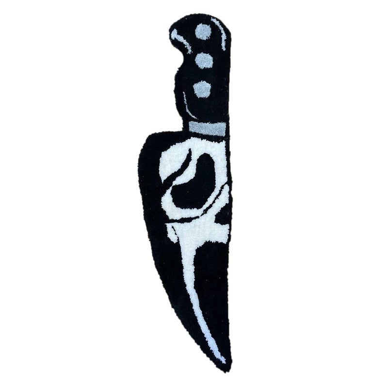 Skull Knife Carpet Horror Scary Scream Bedside Rug Wear Resistant Cashmere Home Welcome Decor 63.5CM - Image 1