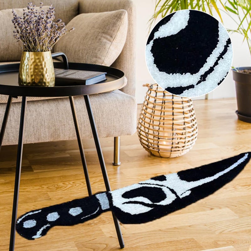 Skull Knife Carpet Horror Scary Scream Bedside Rug Wear Resistant Cashmere Home Welcome Decor 63.5CM - Image 5
