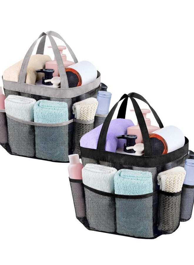 Attmu 2 Pack Mesh Shower Caddy Portable for College Dorm Room Essentials with 8 Pockets, Hanging Shower Caddy Basket Tote Bag Toiletry Accessories for Bathroom - Image 1