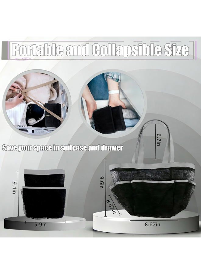Attmu 2 Pack Mesh Shower Caddy Portable for College Dorm Room Essentials with 8 Pockets, Hanging Shower Caddy Basket Tote Bag Toiletry Accessories for Bathroom - Image 3