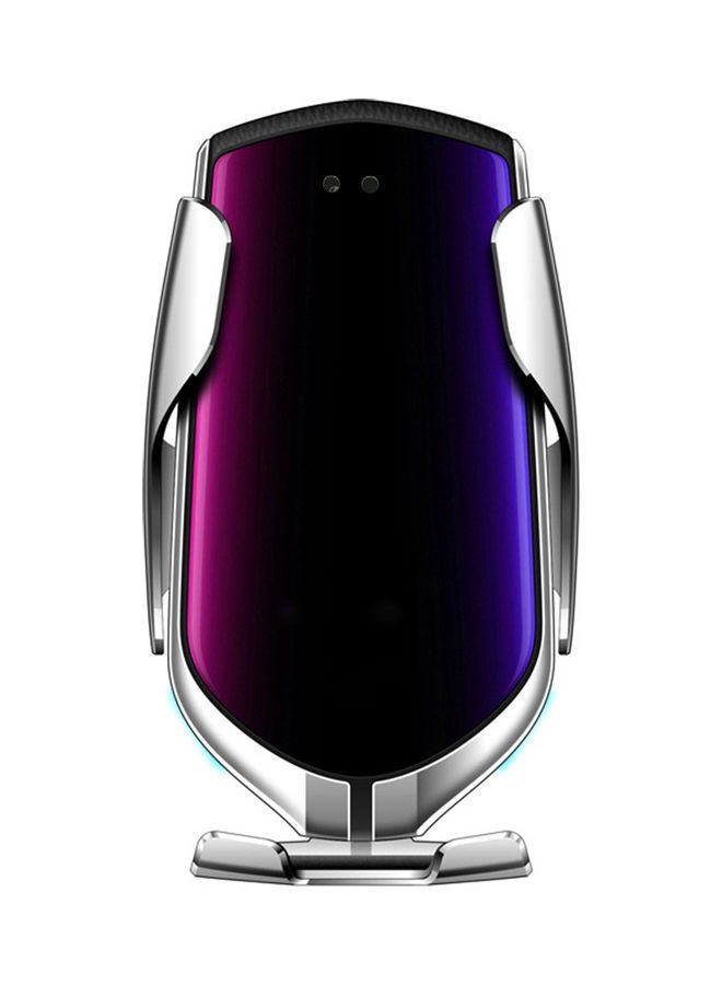 NIBEMINENT Smart Sensor Wireless Car Charger Auto-Induction Auto Clamp Phone Silver - Image 1