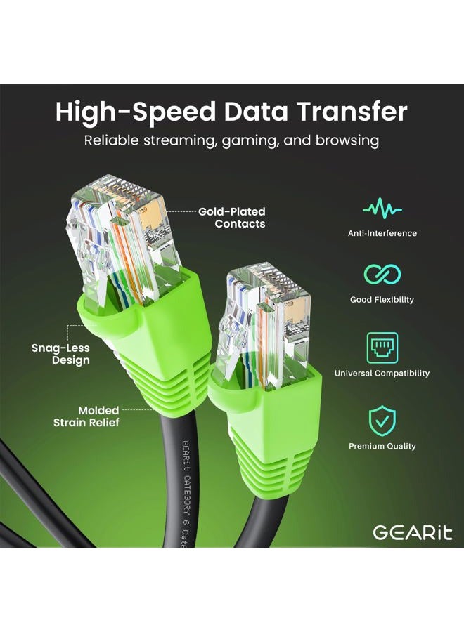 GearIT 34.8m Cat6 Direct Burial Ethernet Cable - Cat 6 Outdoor Waterproof, In-Ground, UV Jacket - UTP 550 Mhz High Speed Internet Broadband Network - CCA (34.8 Meters, 100 Feet) - Image 2