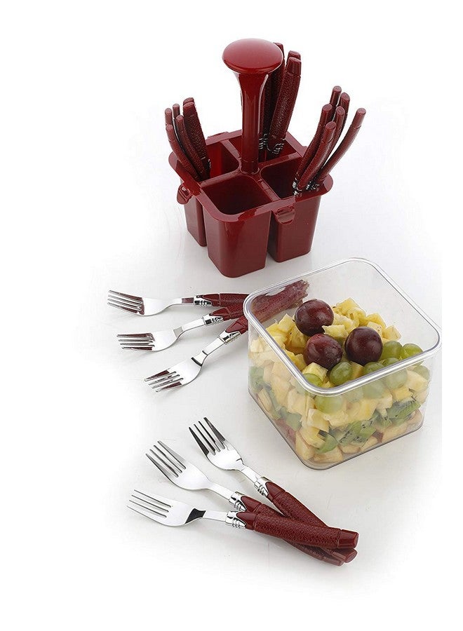 Plantex Oppo Cutlery Set with Storage Box/Spoon Set/Spoon Stand for Kitchen and Dining (24 Pieces - Brown) - Image 4