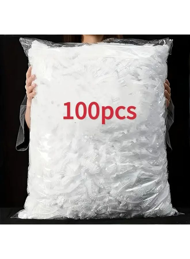 100 قطعة من أغطية البلاستيك البيضاء ذات الدرجة الغذائية، أكياس محكمة الغلق مرنة مقاومة للتسرب - Image 1