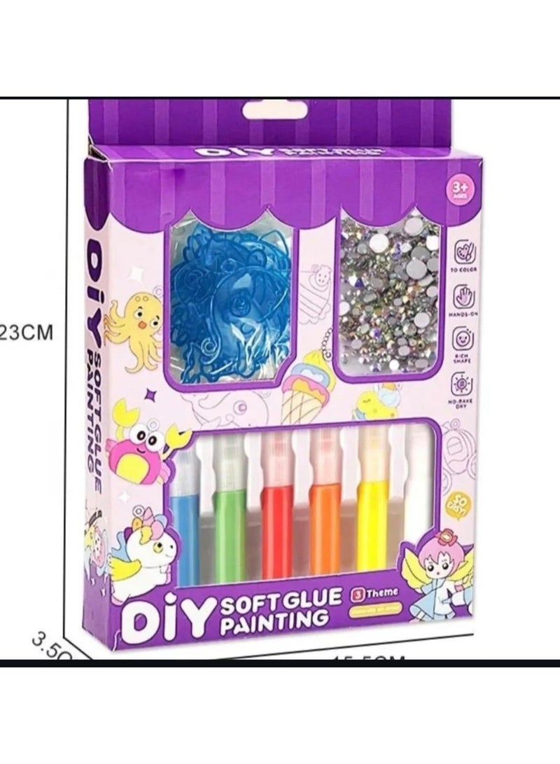 Gel Pens for Kids Soft Glue Art Coloring Pens with Pearls Multicolor (Type 4) - Image 1