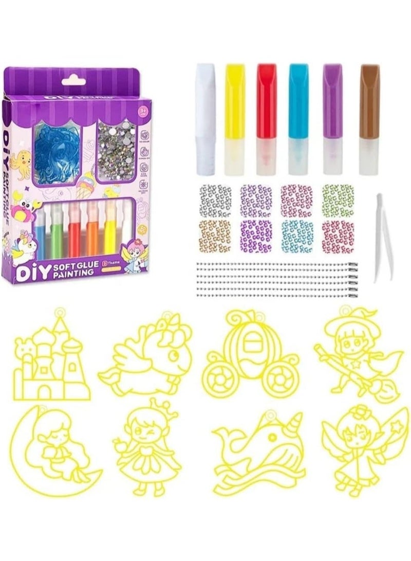 Gel Pens for Kids Soft Glue Art Coloring Pens with Pearls Multicolor (Type 4) - Image 3