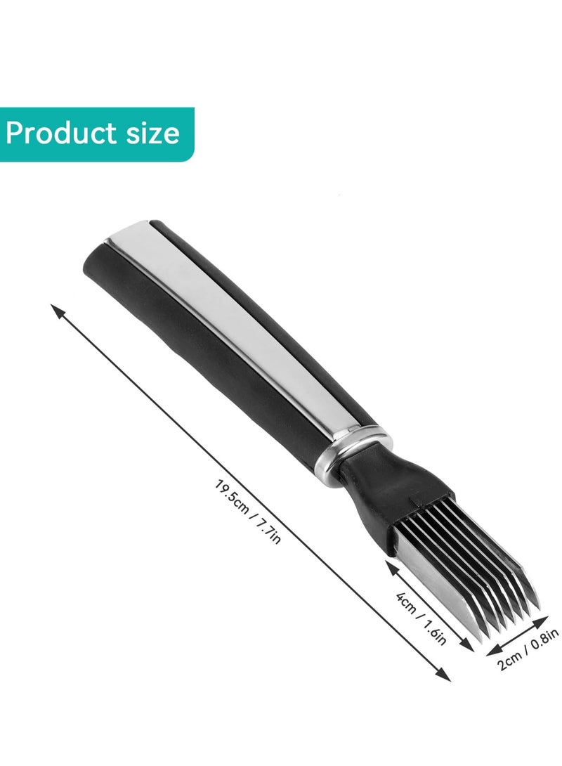 Oasisgalore 2 Pcs Stainless Steel Onion Shredder, Vegetable Cutter for Kitchen, Scallion, Garlic, Salad, Pasta, Seaweed  - Image 3