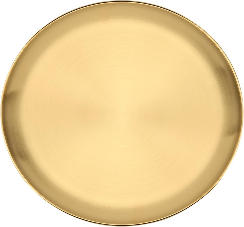 JOIKIT 6 Pack 8 Inch Gold Stainless Steel Plate Round Metal Dinner Plates Kitchenware Dinner Dishes Serving Tray Large Camping Plates for BBQ Snack Food Serving Dishwasher Safe - Image 4