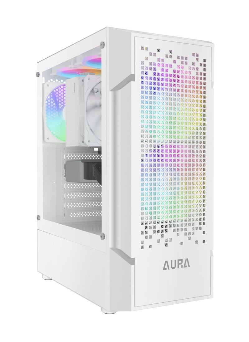 GAMDIAS AURA GC7 WH ARGB COMPACT MESH ARGB MID-TOWER CASE  - Image 1