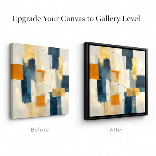 Prixas Print Floater Frame for Canvas Paintings - 1.25" Deep Gallery Floating Picture Frame with Premium PS Frame (Not Solid Wood), Made in USA Wall Art Decor (Black, 8x8) - Image 2