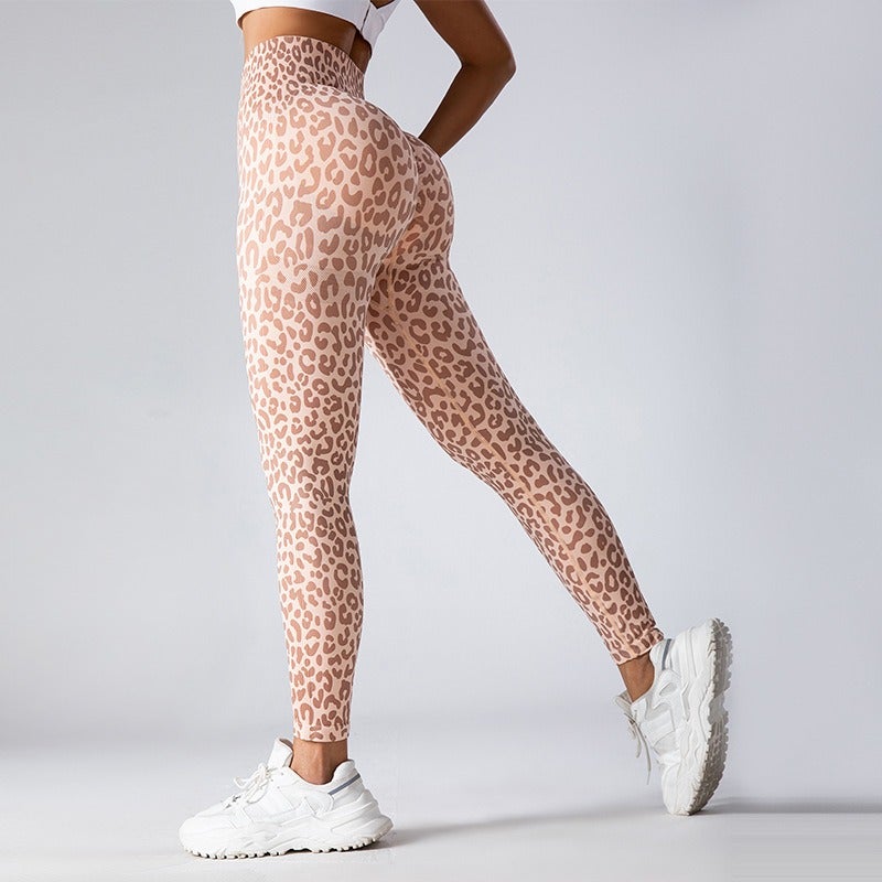 Leopard Print Yoga Leggings - High-Waisted, Stretchy, Slim-Fit