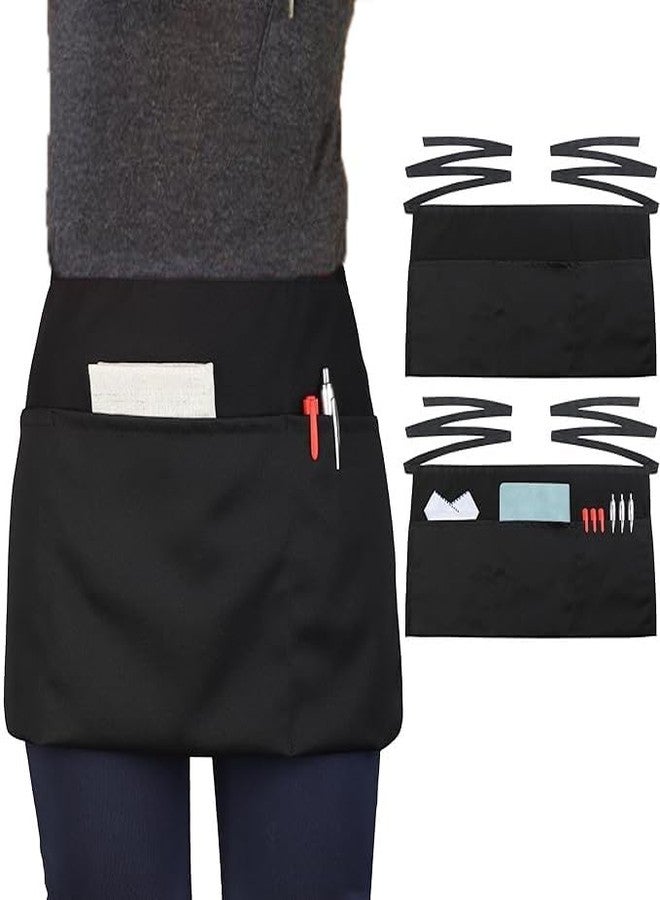 Natural Uniforms Multi-Pocket Commercial Waist Apron-2-Pack (2, Black) - Image 3
