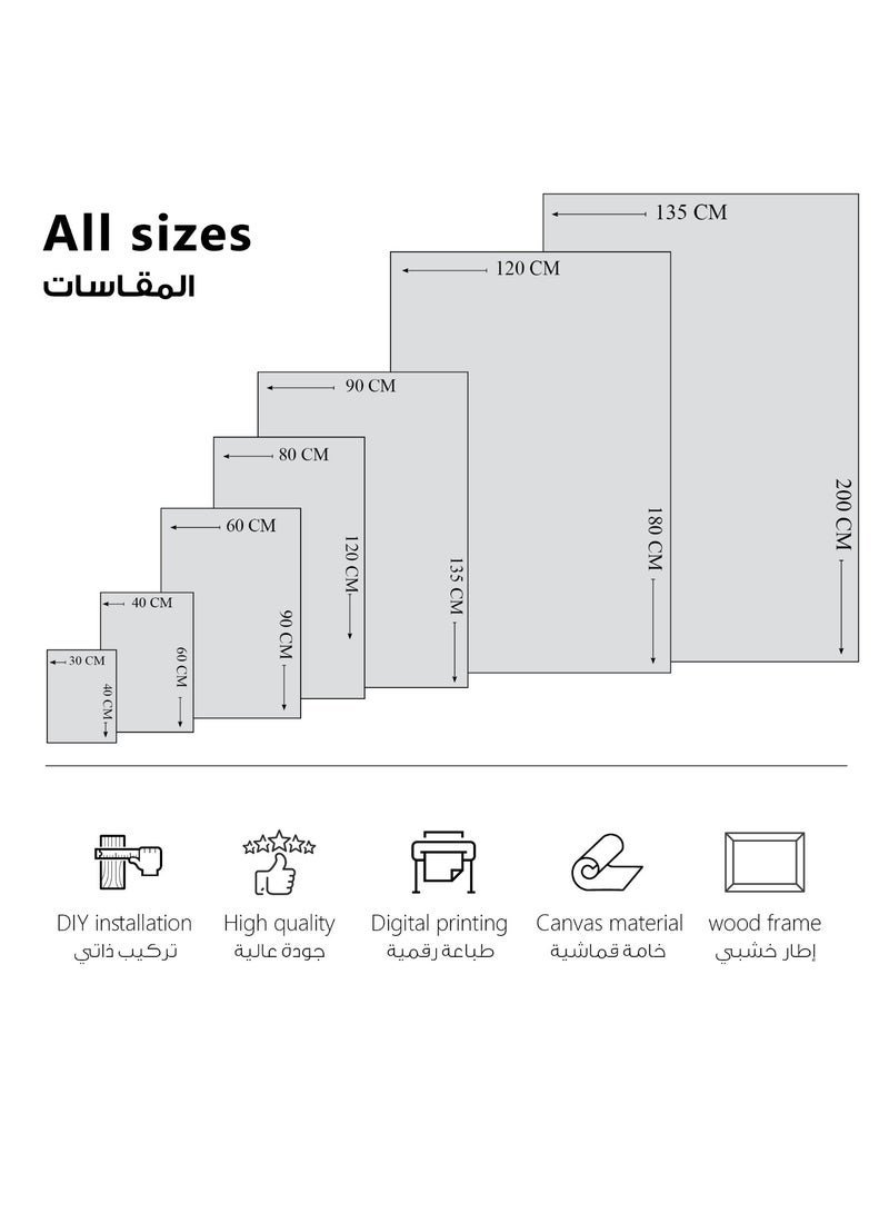 مودكلاس لوحة جدارية كانفس بتصميم تراثي - Image 3