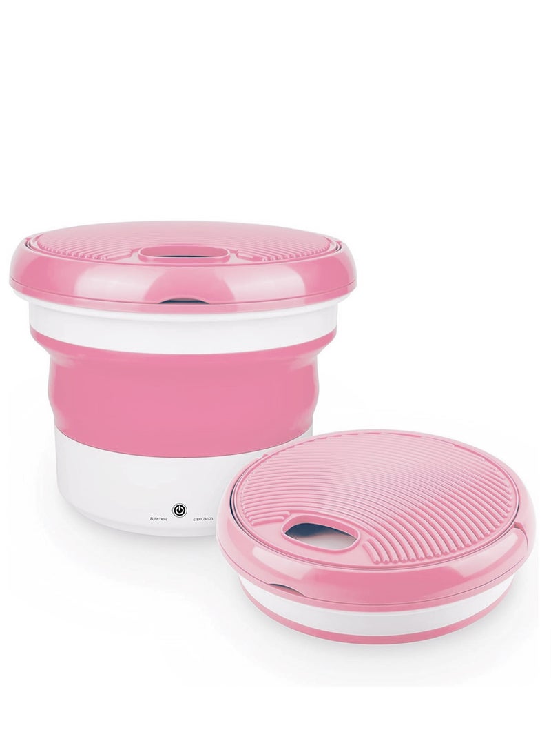 Mini Electric Portable Foldable Washing Machine Bucket Design Compact Size for Baby Clothes Underwear Sock Hand Towel 2kg 