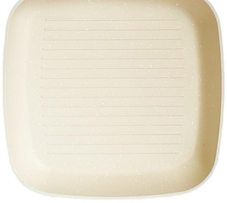 VDNSI Nonstick Grill Pan, 24cm, Beige, Marble Coating, Soft Touch Handle, PFOA Free, Square, 2L, Electric Stovetop Compatible - Image 4