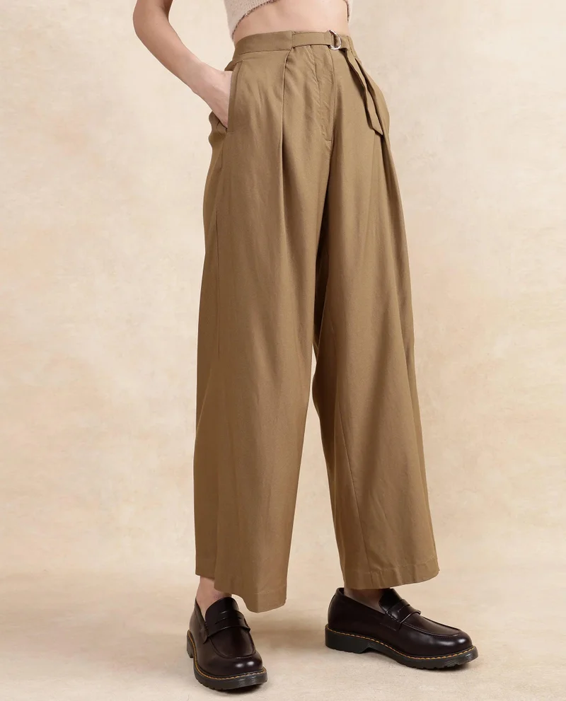 Rareism Women's Wide Fit Plain Trouser