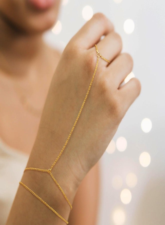 MBW Bracelets for Women, Dainty 14K Gold Plated Bracelet Set Bracelet Stack Waterproof Jewelry for Women Trendy Minimalist Simple Small Thin Bracelet Set for Women's Gift, adjustable, brass with 14k - Image 3