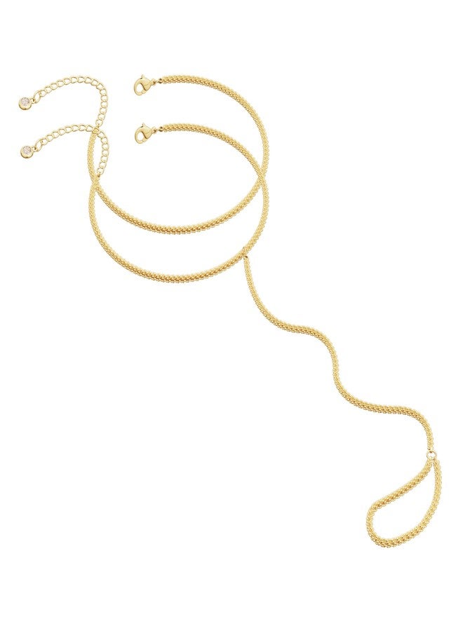 MBW Bracelets for Women, Dainty 14K Gold Plated Bracelet Set Bracelet Stack Waterproof Jewelry for Women Trendy Minimalist Simple Small Thin Bracelet Set for Women's Gift, adjustable, brass with 14k - Image 1