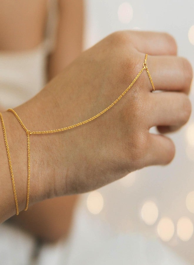 MBW Bracelets for Women, Dainty 14K Gold Plated Bracelet Set Bracelet Stack Waterproof Jewelry for Women Trendy Minimalist Simple Small Thin Bracelet Set for Women's Gift, adjustable, brass with 14k - Image 4