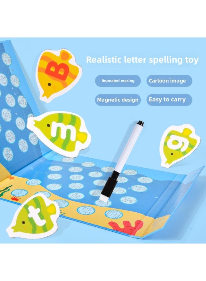 Book Magnetic Letters Small Fish Infant Baby Early Education Cognition 26 English Magnetic Patch Puzzle Educational Toy-color:Magnetic Letter Fish  - Image 4