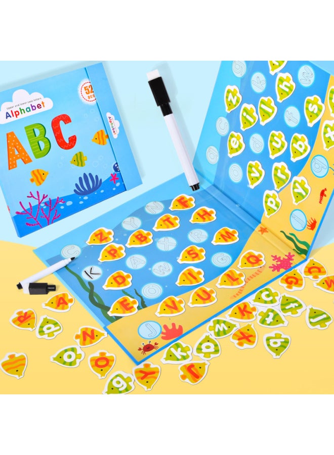 Book Magnetic Letters Small Fish Infant Baby Early Education Cognition 26 English Magnetic Patch Puzzle Educational Toy-color:Magnetic Letter Fish  - Image 2