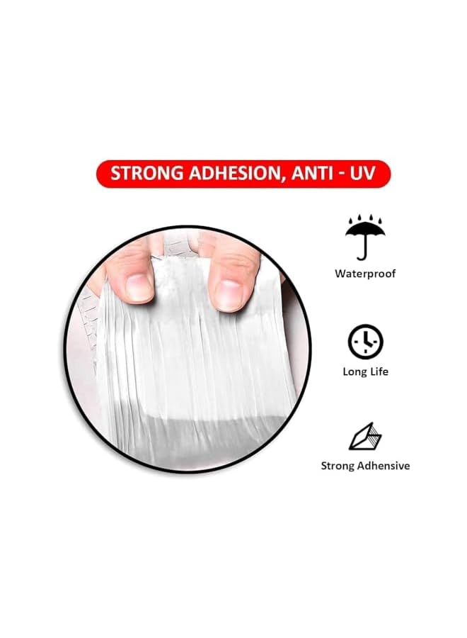 promass Aluminum Foil Butyl Tape Professional, Super Waterproof Sealing Self Adhesive Adhesive Tape Kitchen and Bathroom House Roof Mending Materials for Pipes Patch Holes (1 Roll) - Image 3