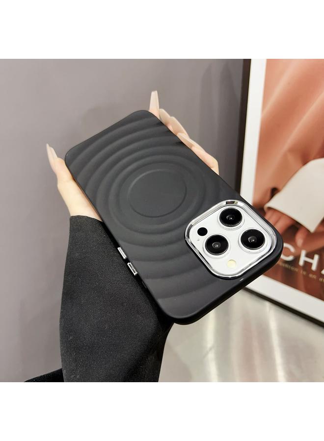 S-TOP Case For iPhone 15 Wave MagSafe Silver Lens Frame TPU Phone Case - Image 1