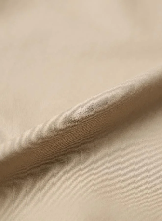 The Souled Store  Beige Collared Short Sleeve Zip-Up Shirt with Pocket Details for Men | Best Price UAE