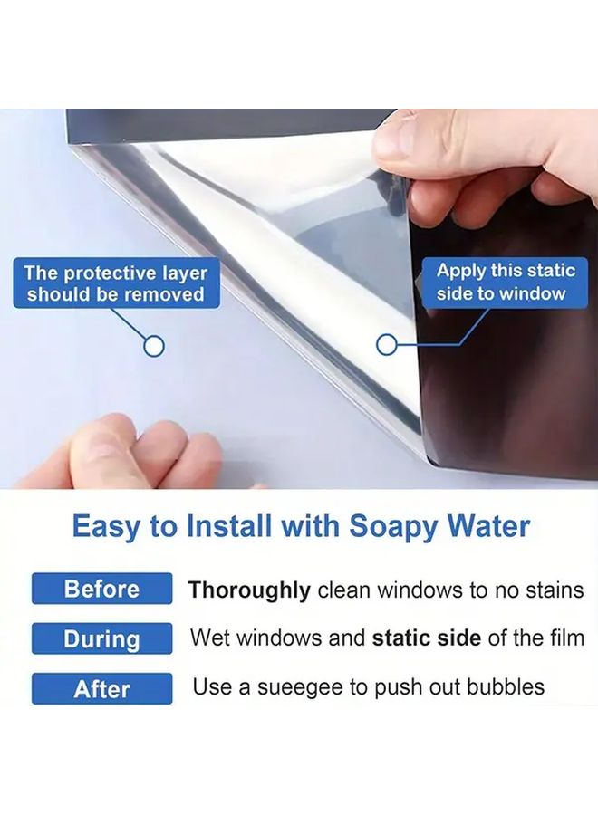 Mirror Reflective Sun Protection Window Film Heat Insulation 35 43 Inch X 118 11 Inch - Image 4