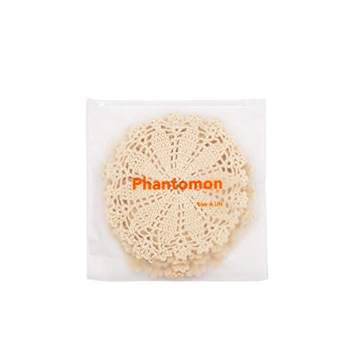 Phantomon 7 Inch Doilies Handmade Round Crochet Cotton Lace Doilies Table Placemats Doilies, Vase Pads Doily, Pack of 4 (Beige) - Image 4
